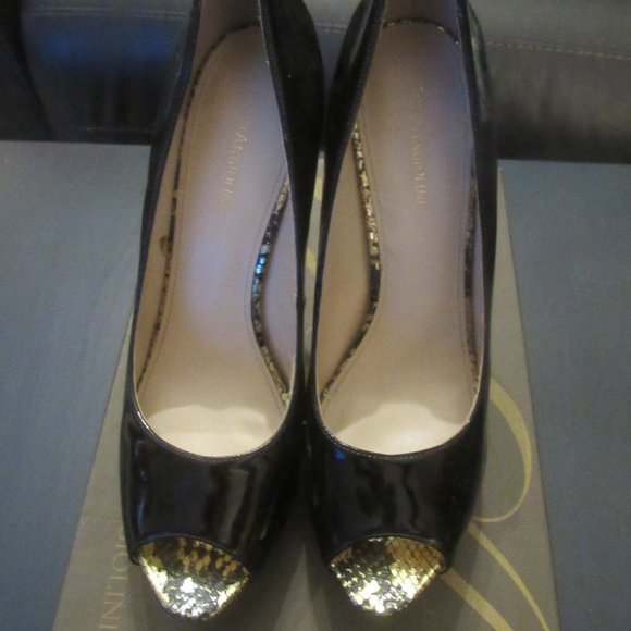 ENZO ANGIOLINI - Black Patent Leather Peeptoe Heels EA7TIMGA ~Sz 9.5 - Picture 8 of 11